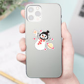 Sticker - Christmas Space Snow Man (rot) (Telefon)