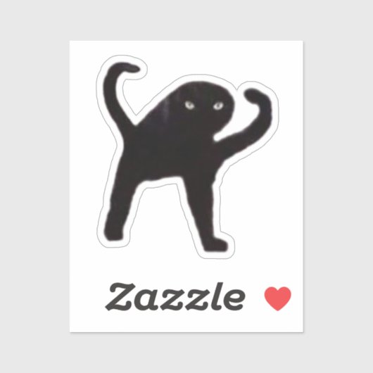 Sticker Cursed Cat Meme (Blatt)