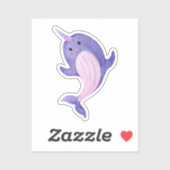 Sticker - Cute Purple Narwhal. (Blatt)