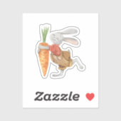 Sticker - Cute Rabbit With Carrot. (Blatt)
