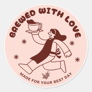 Sticker 'Das Leben Beginnt Nach Dem Kaffee - Rund