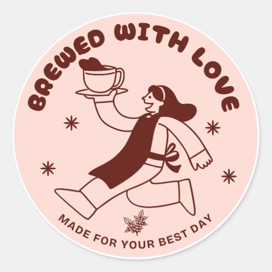 Sticker 'Das Leben Beginnt Nach Dem Kaffee - Rund (Vorderseite)