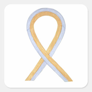 Sticker-Decks für Gold & Silver Awareness Ribbon A Quadratischer Aufkleber