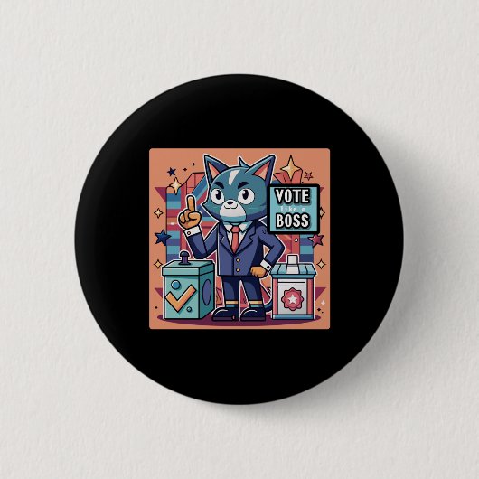 Sticker Design Trending Abstimmung wie ein Boss St Button (Vorderseite)
