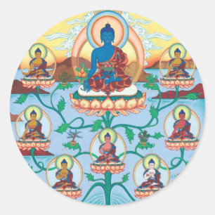 STICKER Die 8 medizinischen Buddhas