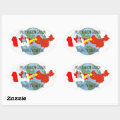 Sticker, die an Student gesendet werden: Kanada, P Ovaler Aufkleber (Blatt)