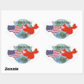 Sticker, die an Studierende zu senden sind: USA, L Ovaler Aufkleber (Blatt)