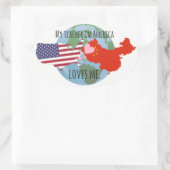 Sticker, die an Studierende zu senden sind: USA, L Ovaler Aufkleber (Tasche)