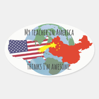 Sticker, die an Studierende zu senden sind: USA, P Ovaler Aufkleber