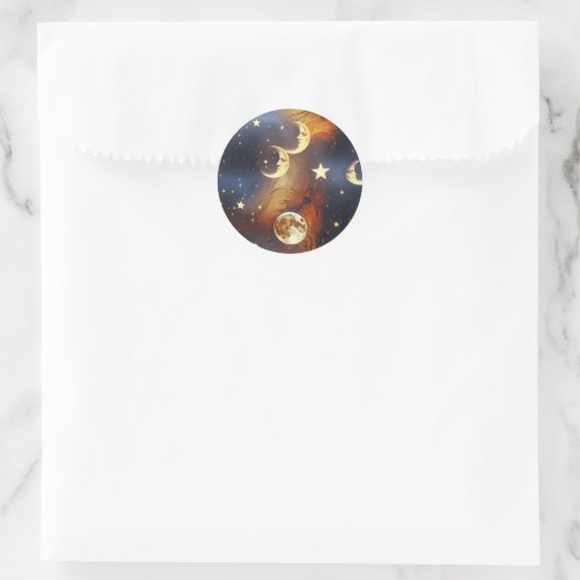 Sticker - Dreamy Fiery Orange Celestial Moon (Tasche)