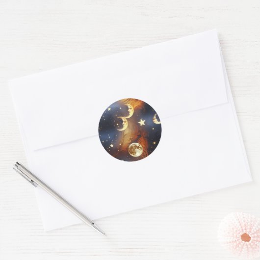 Sticker - Dreamy Fiery Orange Celestial Moon (Umschlag)
