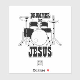 Sticker Drummer für Jesus anbeten