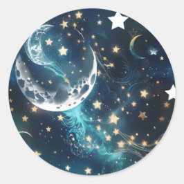 Sticker - Eisblaue Mondphasen Himmelsmond Desi