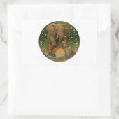 Sticker: Elefant spielt Trommeln in einer Wasserrö Rechteckiger Aufkleber (Tasche)