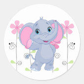 Sticker-Elephant Runder Aufkleber (Vorderseite)