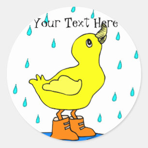 Sticker Ente mit orangen Stiefeln für Regentage