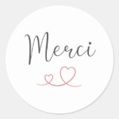 Sticker / Etiquette autocollante Merci coeurs (Vorderseite)