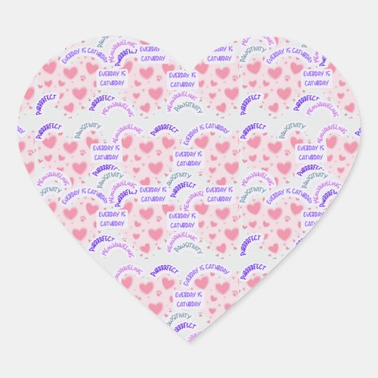 sticker "Everyday is caturday" Pawsitive vibes  (Vorderseite)