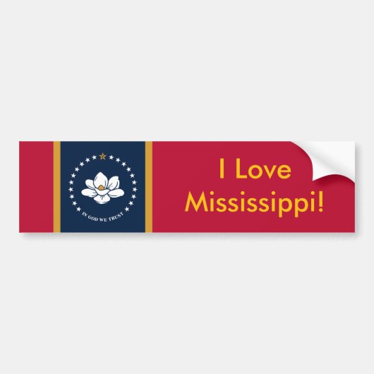 Sticker Flag of Mississippi State, USA Autoaufkleber (Vorne)