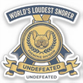 Sticker 'Frenchie Weltschlafmeister-Trophäe' (Vorderseite)