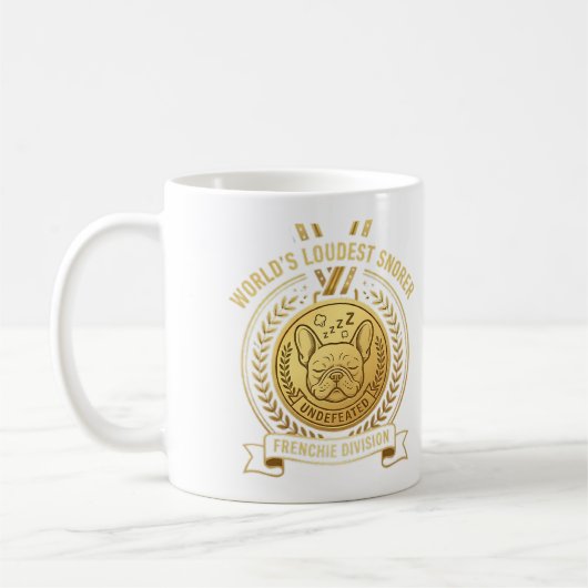 Sticker 'Frenchie Weltschnaarchampion' Kaffeetasse (Links)