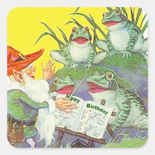 Sticker Frogs Singing Elf Directs Birthday Song