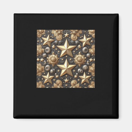 Sticker für 3d Gold Schwarz Muster Magnet (Vorne)