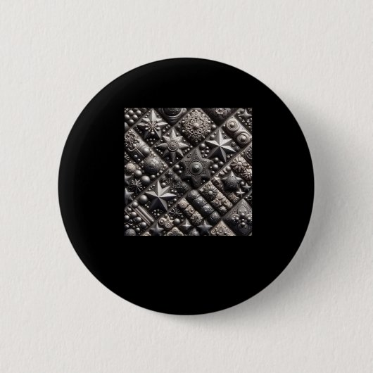 Sticker für 3D-Schwarzes Muster Button (Vorderseite)