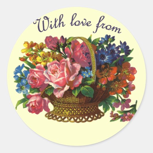 Sticker für antike Blumenkörbe (Vorderseite)