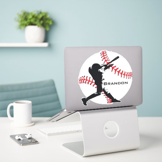 Sticker für Baseball-Batter-Design (Laptop auf Schreibtisch)