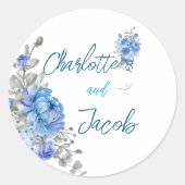 Sticker für blaues Brautparty (Vorderseite)