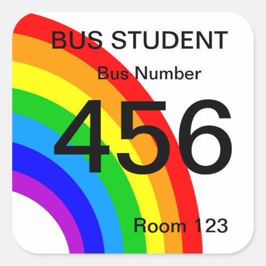 Sticker für Busstudenten - Regenbogen (Vorderseite)