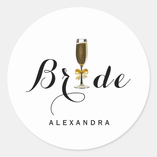 Sticker für Champagne Glass Bride (Vorderseite)