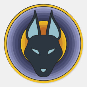 Sticker für das alte ägyptische Gott-Anubis-Logo