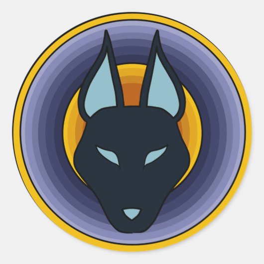 Sticker für das alte ägyptische Gott-Anubis-Logo (Vorderseite)