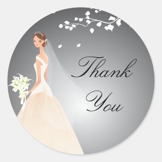 Sticker für das Black & Gray Bride Brautparty (Vorderseite)