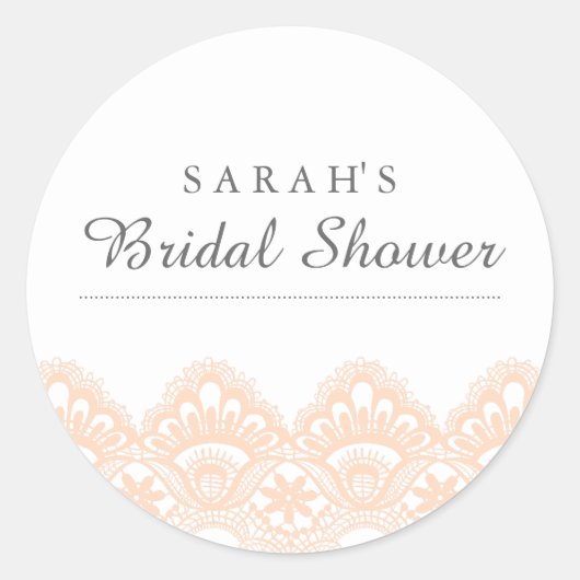 Sticker für das Brautparty Peach Lace (Vorderseite)