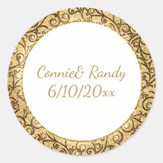 Sticker für das elegante Goldmuster Monogram