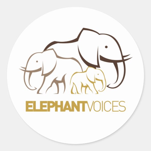 Sticker für das ElephantVoices-Logo (Vorderseite)