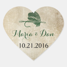 Sticker für das Hochzeitdatum für rustikale Fische