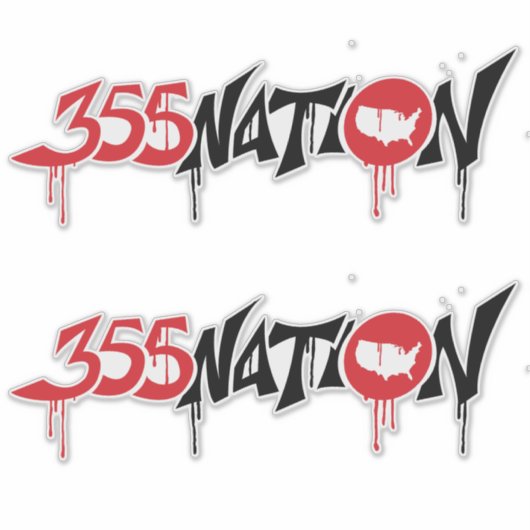 Sticker für das Logo "355Nation Graffiti Style" (Vorderseite)