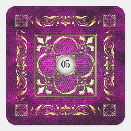 Sticker für das Monogramm des Kaisers Pink Square (Vorderseite)