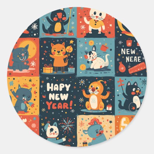 Sticker für das neue Jahr (Vorderseite)