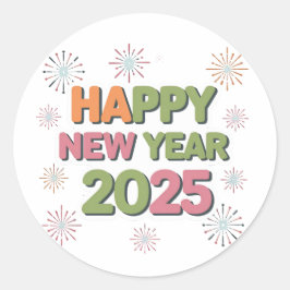 Sticker für das neue Jahr 2025 dekorieren