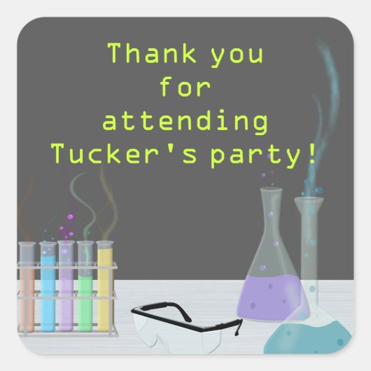 Sticker für das Science-Party (Vorderseite)