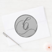 Sticker für das Silver Formal Wedding Monogram C S (Umschlag)