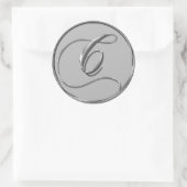Sticker für das Silver Formal Wedding Monogram C S (Tasche)