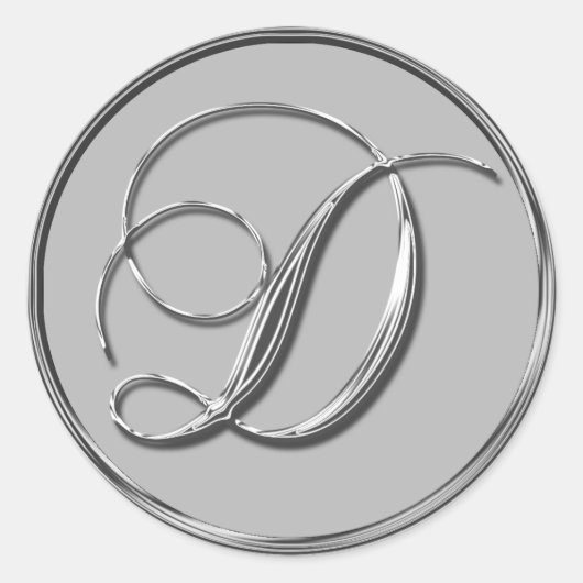 Sticker für das Silver Formal Wedding Monogram D S (Vorderseite)