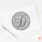 Sticker für das Silver Formal Wedding Monogram D S (Umschlag)