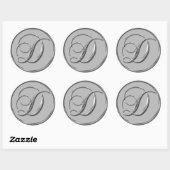 Sticker für das Silver Formal Wedding Monogram D S (Blatt)